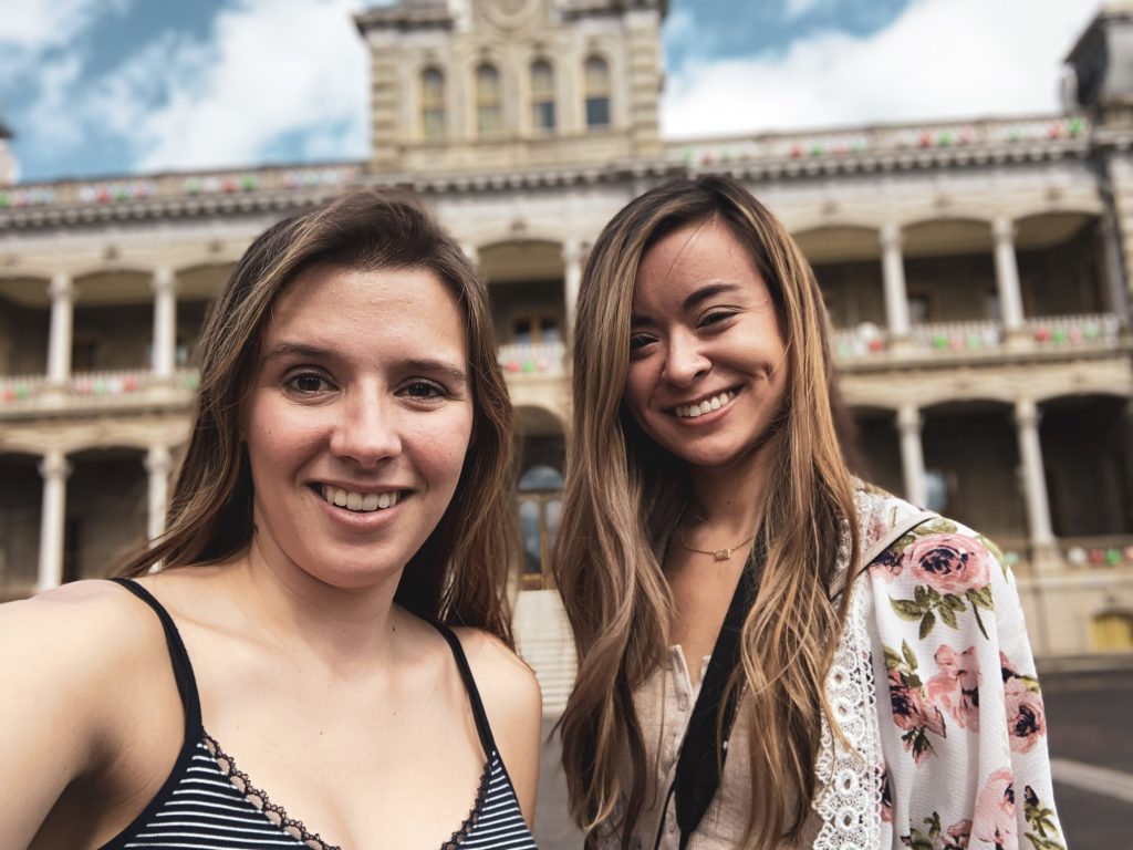 two women taking a selfie