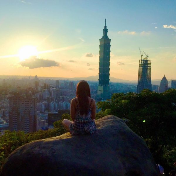 Product Marketing Engineer overlooking Taipei while traveling for work