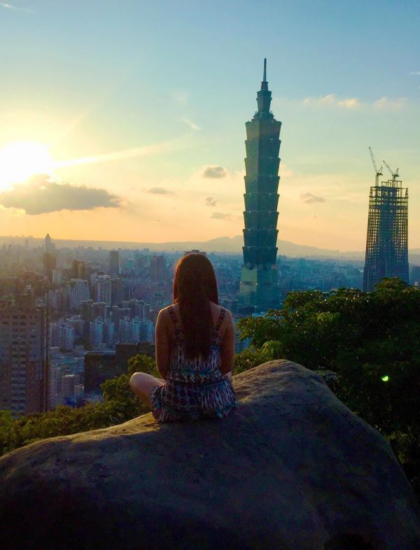 Product Marketing Engineer overlooking Taipei while traveling for work