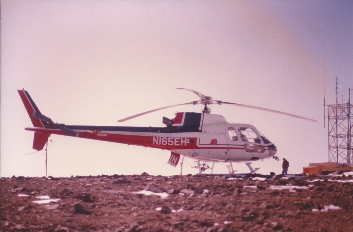 a helicopter on a rocky surface