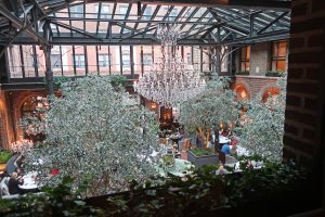 a view from above of a restaurant