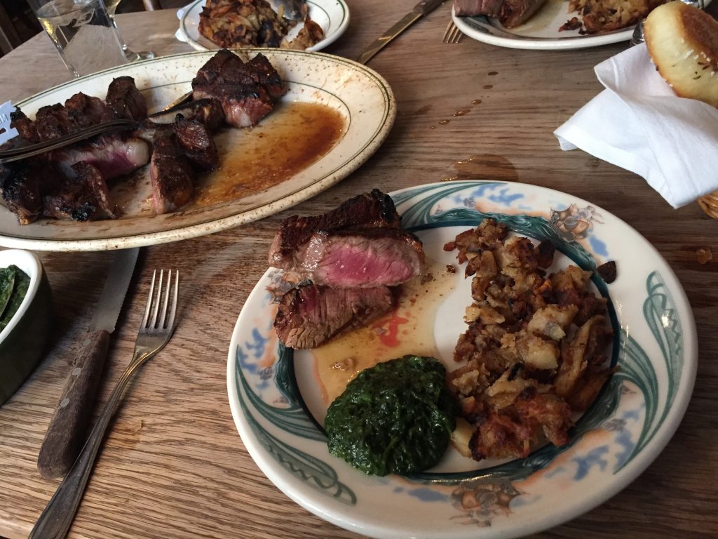 Photo of a meal from the Peter Luger Steak House in Brooklyn, New York City