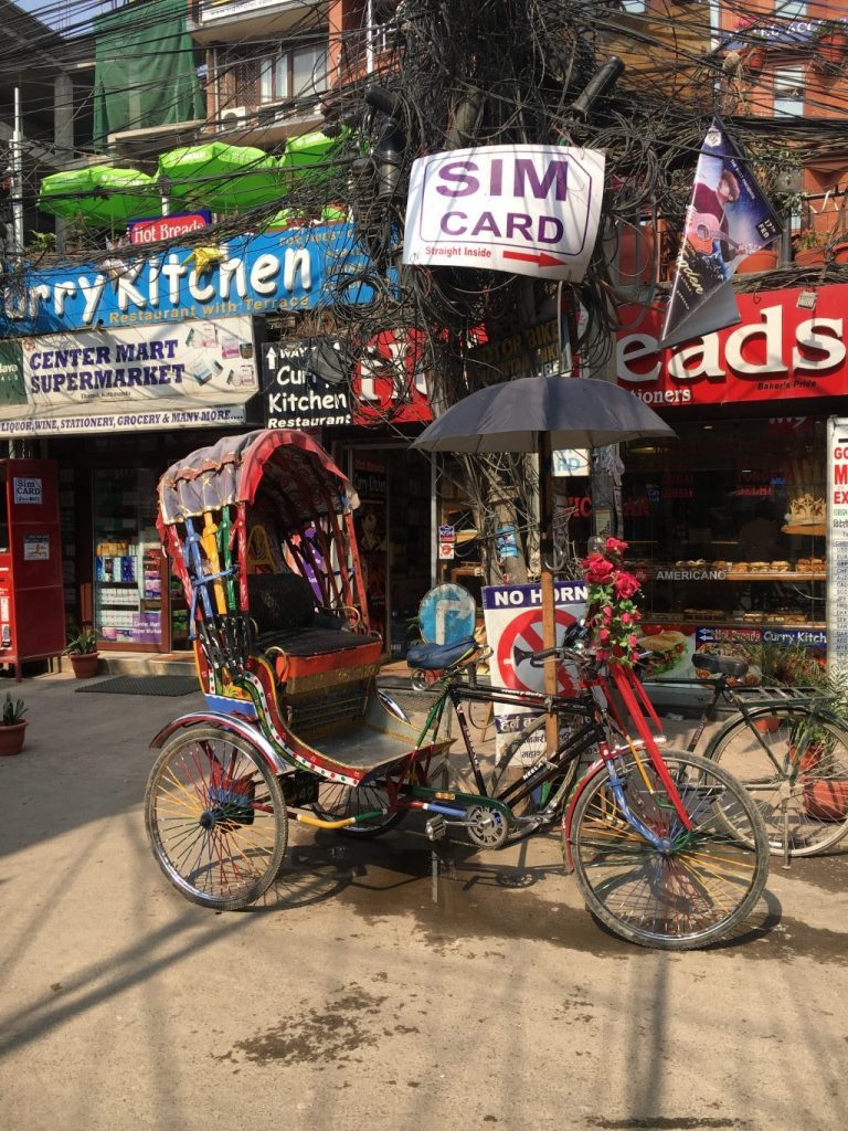 a bicycle with a flower on it