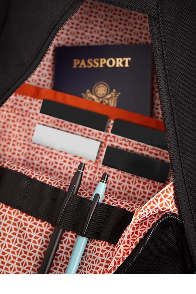 One of the many organizational pockets on the Knack Pack professional backpack