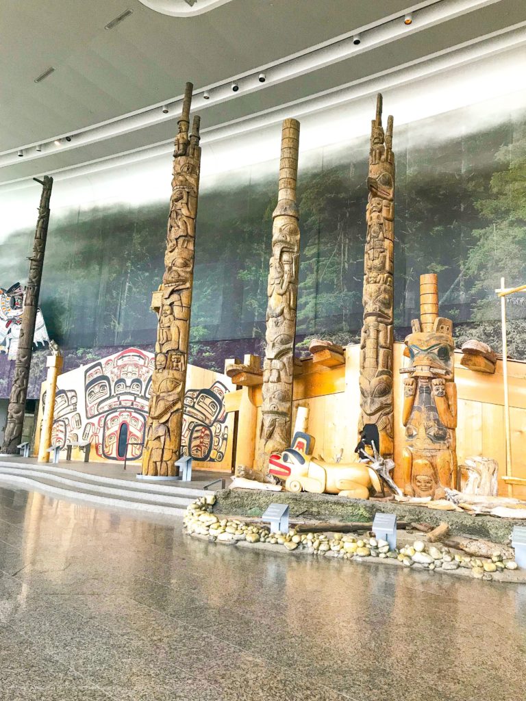 a totem poles in a room