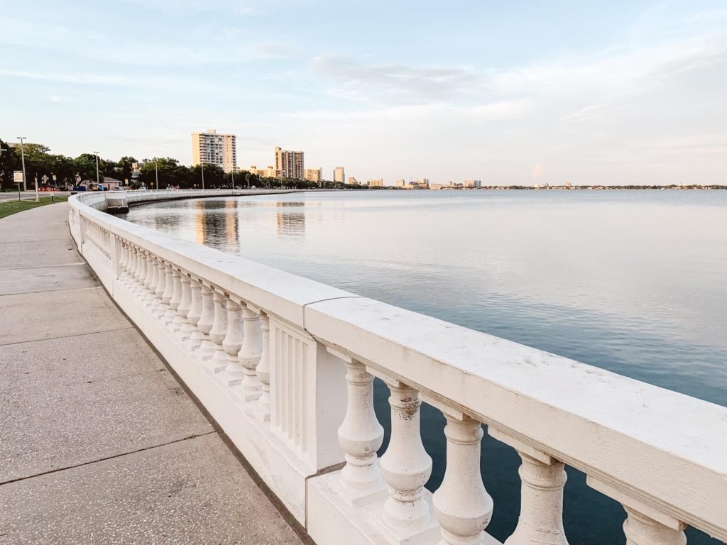 An evening walk on Bayshore Boulevard in Tampa