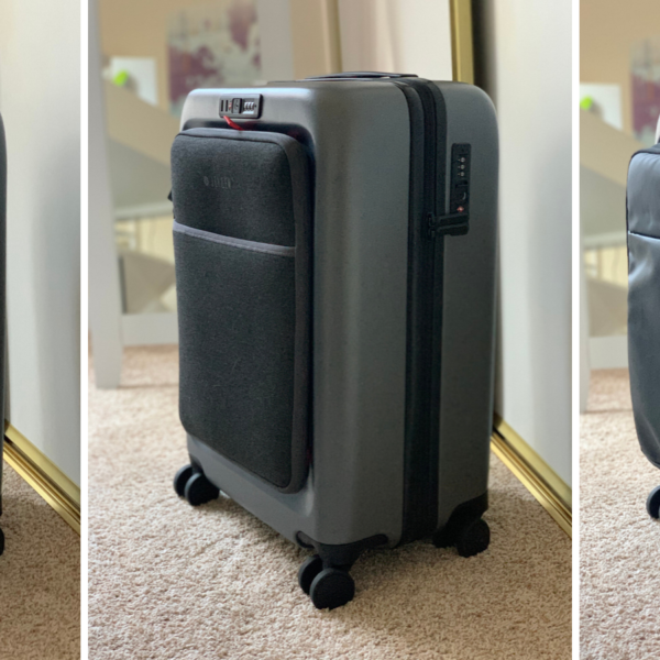 a collage of a suitcase