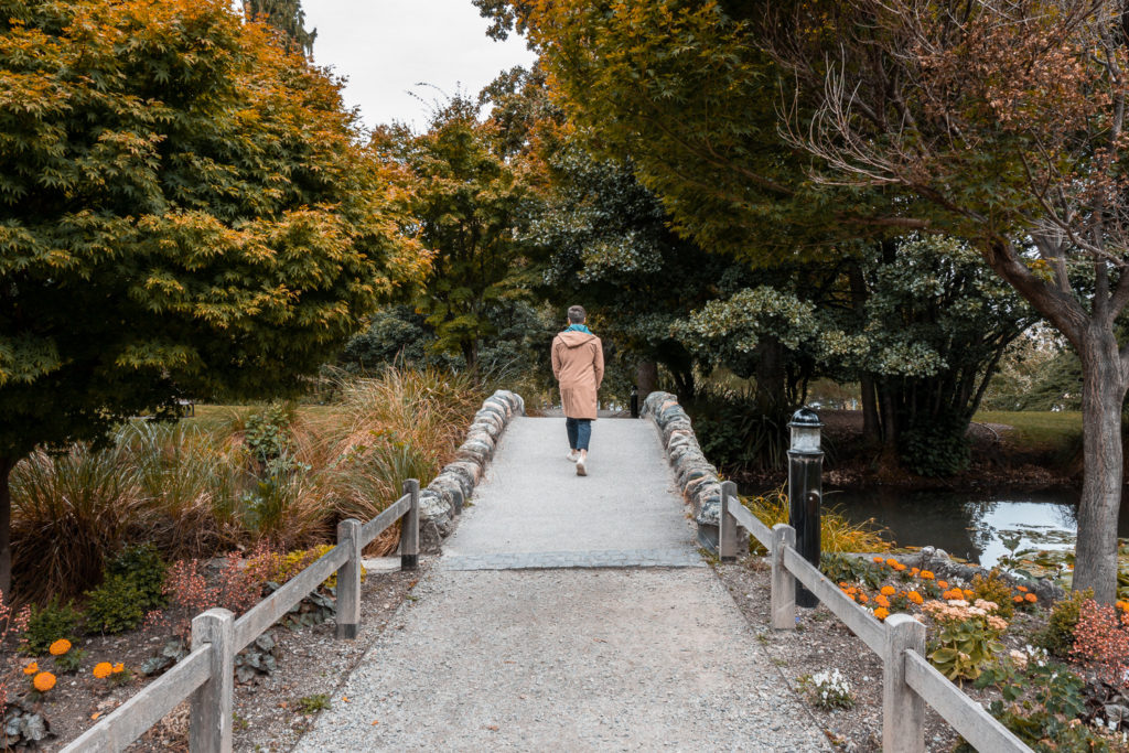 a person walking on a path