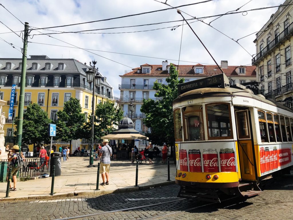 a trolley on a street