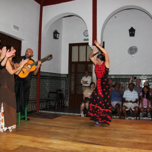 a group of people performing flamenco dance