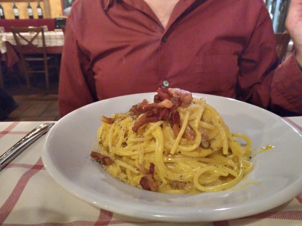 Carbonara Pasta in Rome for Dinner