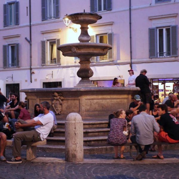 Monti Neighborhood in Rome at Night