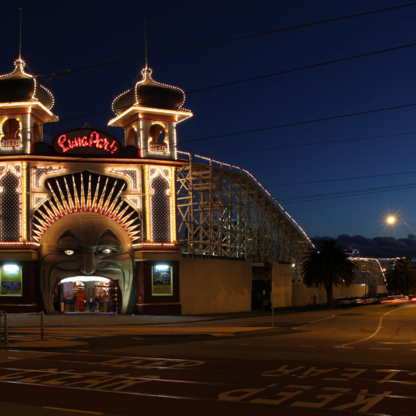 Luna Park in St Kilda Melbourne at Night