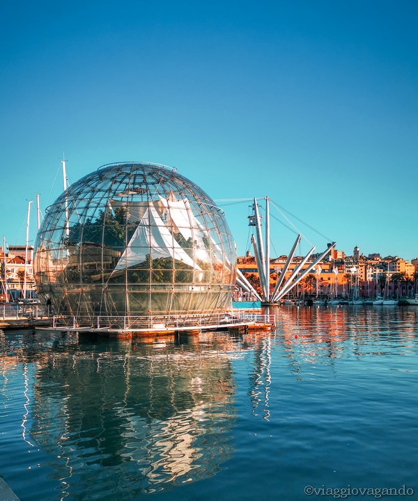 a glass dome structure on water