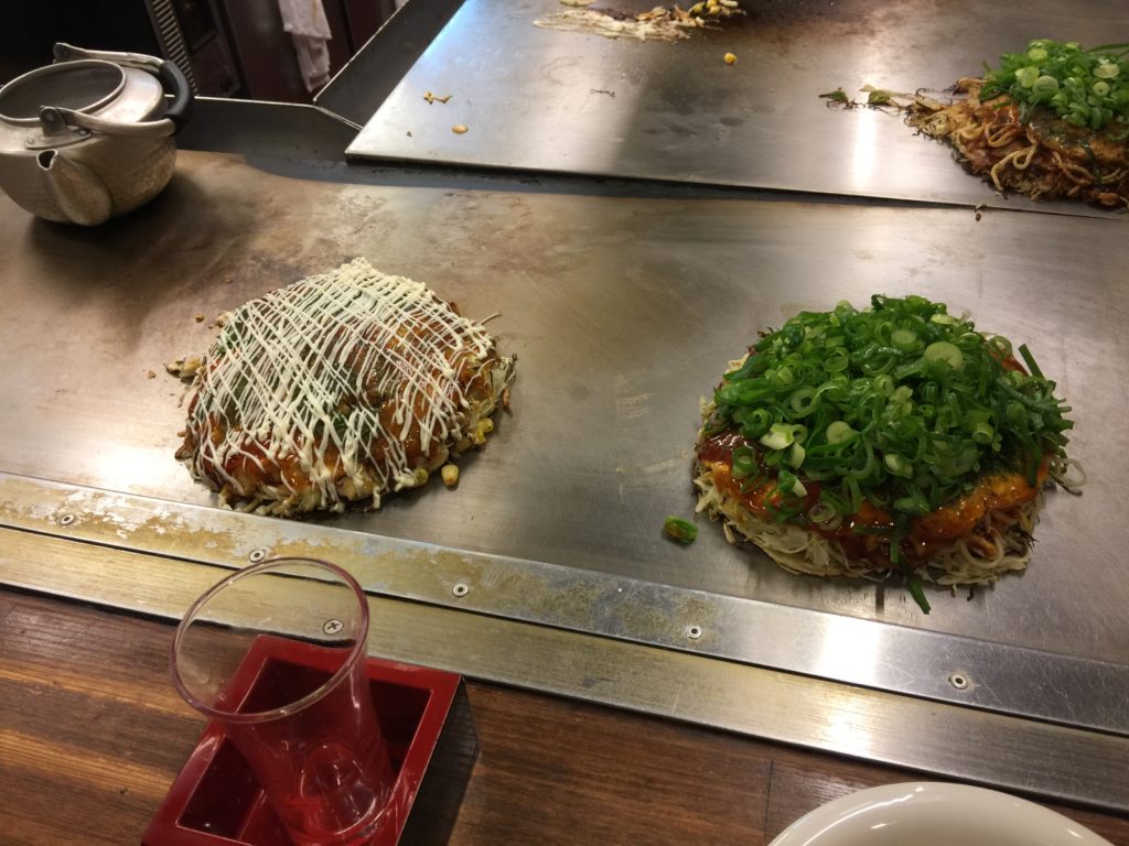 food on a metal surface