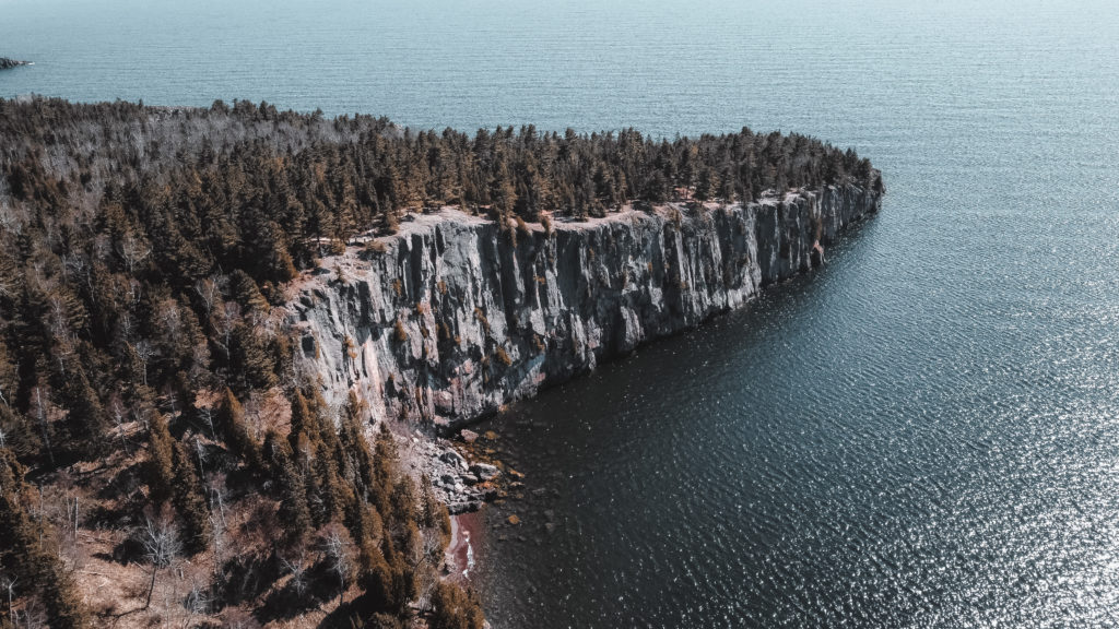 a cliff with trees on it