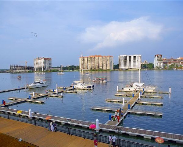 a group of boats on a body of water