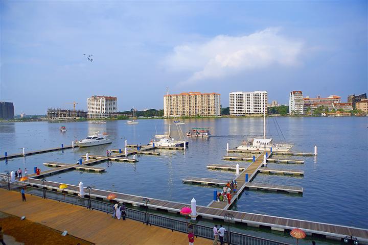 a group of boats on a body of water