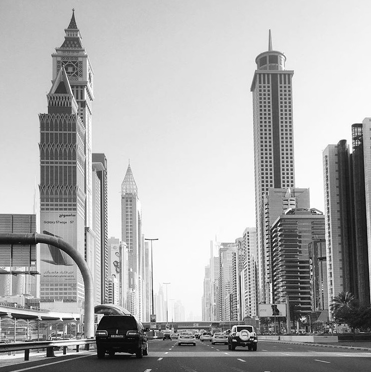 Dubai buildings after work