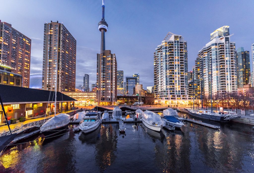 toronto harbor cruise at night